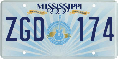 MS license plate ZGD174