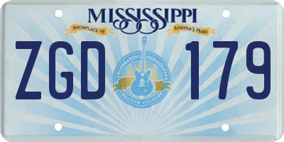 MS license plate ZGD179