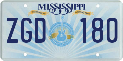 MS license plate ZGD180