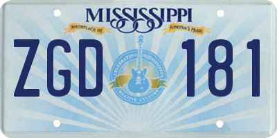 MS license plate ZGD181