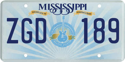 MS license plate ZGD189