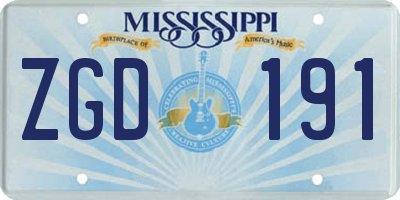 MS license plate ZGD191