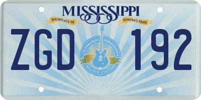 MS license plate ZGD192