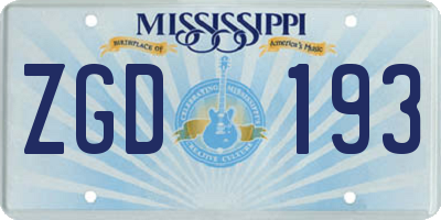 MS license plate ZGD193