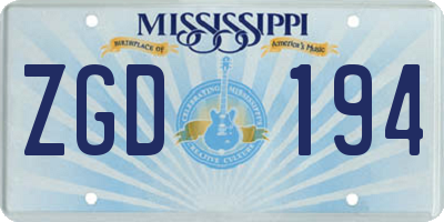 MS license plate ZGD194