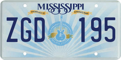 MS license plate ZGD195
