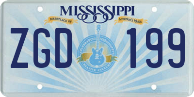 MS license plate ZGD199