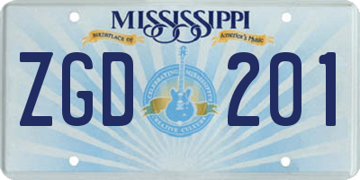 MS license plate ZGD201