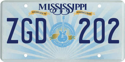 MS license plate ZGD202