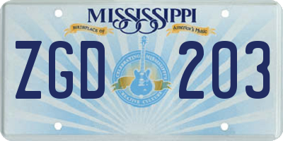 MS license plate ZGD203