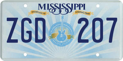 MS license plate ZGD207