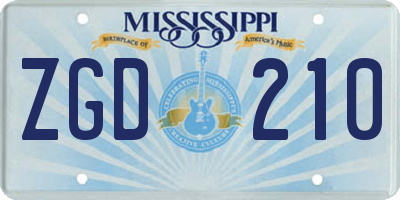 MS license plate ZGD210