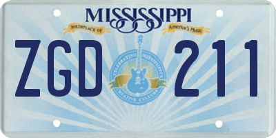 MS license plate ZGD211