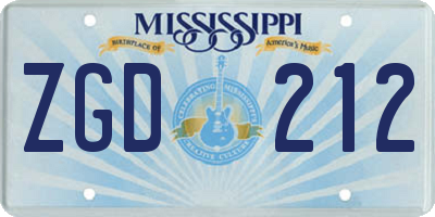 MS license plate ZGD212