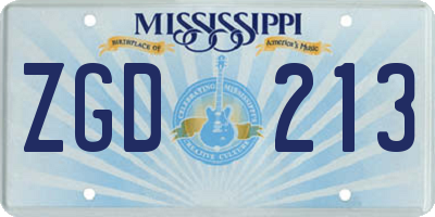 MS license plate ZGD213