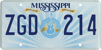 MS license plate ZGD214