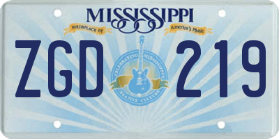 MS license plate ZGD219