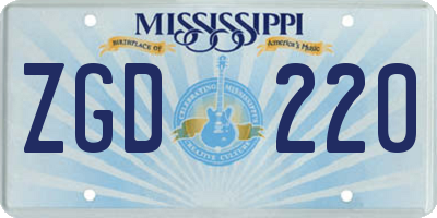 MS license plate ZGD220