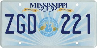 MS license plate ZGD221
