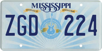 MS license plate ZGD224
