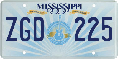 MS license plate ZGD225