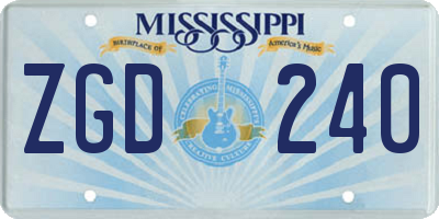 MS license plate ZGD240