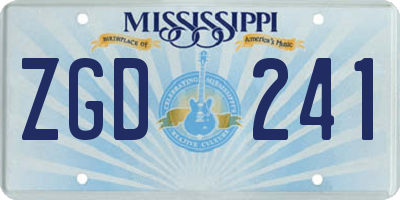 MS license plate ZGD241
