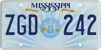 MS license plate ZGD242