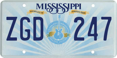 MS license plate ZGD247