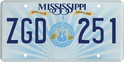 MS license plate ZGD251