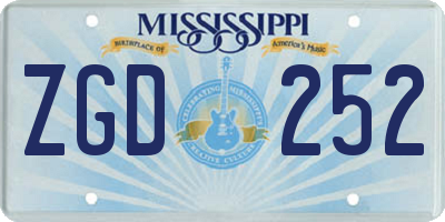 MS license plate ZGD252