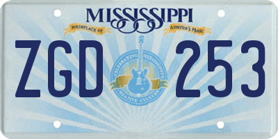 MS license plate ZGD253
