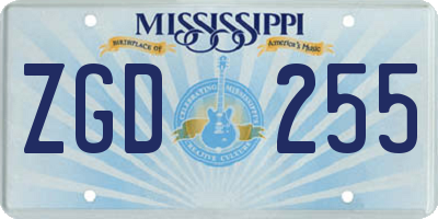 MS license plate ZGD255