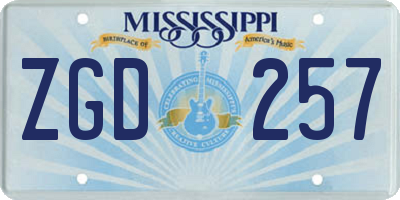 MS license plate ZGD257