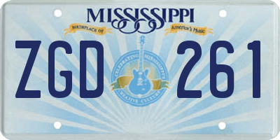 MS license plate ZGD261