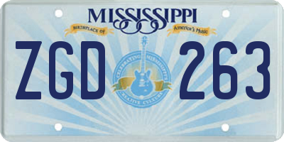 MS license plate ZGD263