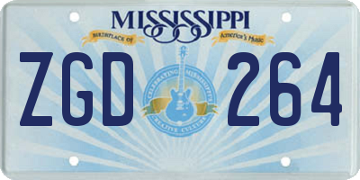 MS license plate ZGD264