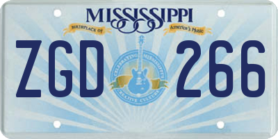 MS license plate ZGD266