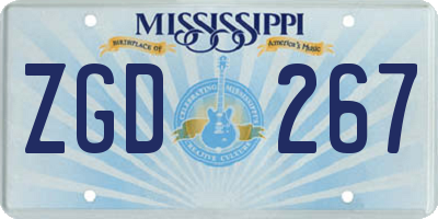 MS license plate ZGD267