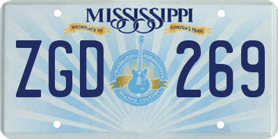 MS license plate ZGD269