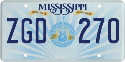 MS license plate ZGD270