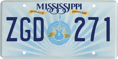 MS license plate ZGD271