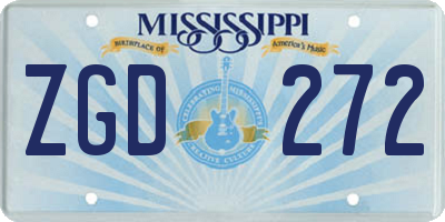 MS license plate ZGD272