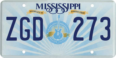 MS license plate ZGD273