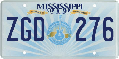 MS license plate ZGD276