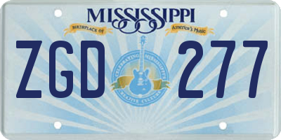 MS license plate ZGD277