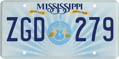 MS license plate ZGD279