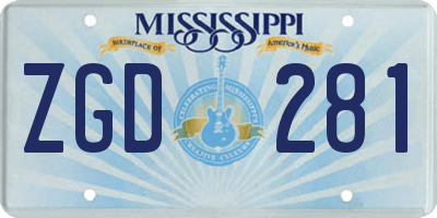 MS license plate ZGD281