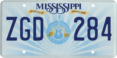 MS license plate ZGD284
