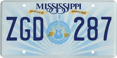 MS license plate ZGD287